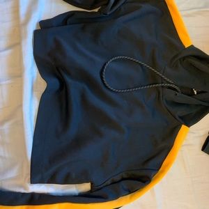 black & yellow crop top sweater